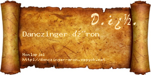 Danczinger Áron névjegykártya